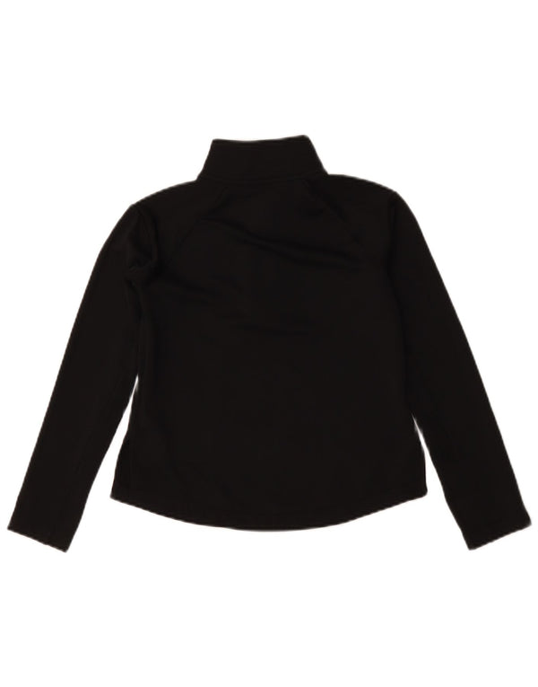 Nike Girls Dri Fit Zip Neck Pulover Top Trenirka 8-9 Years Small Black