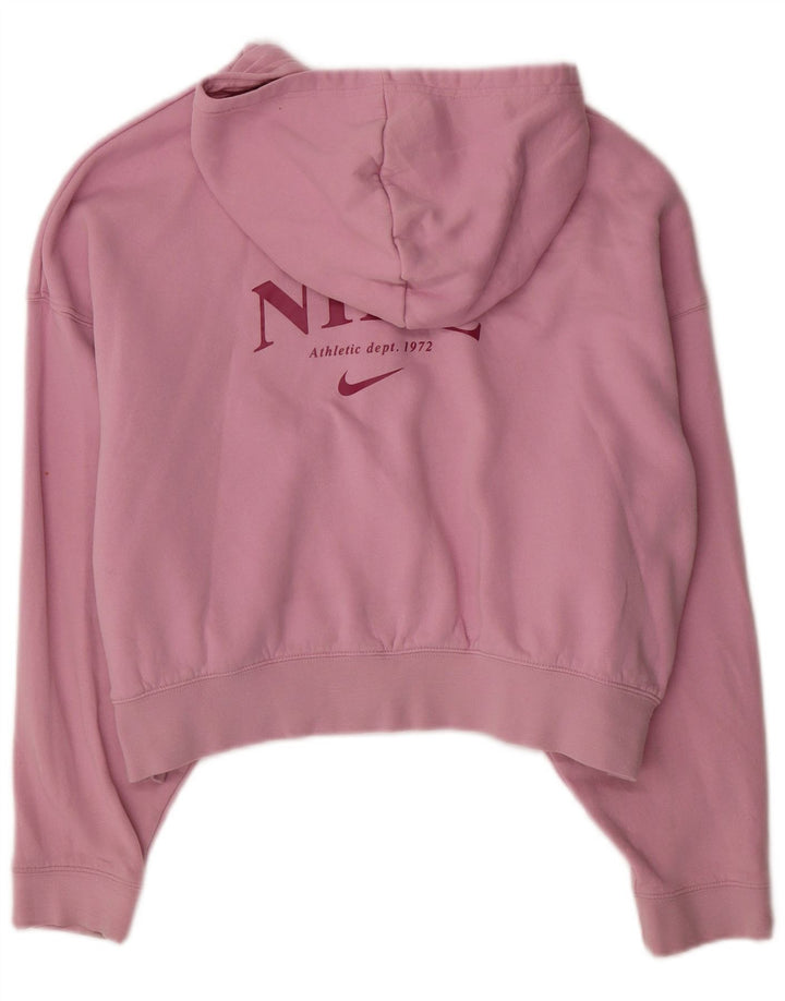 NIKE Girls Oversized Crop Graphic Zip Hoodie pulover 13-14 Years XL Pink