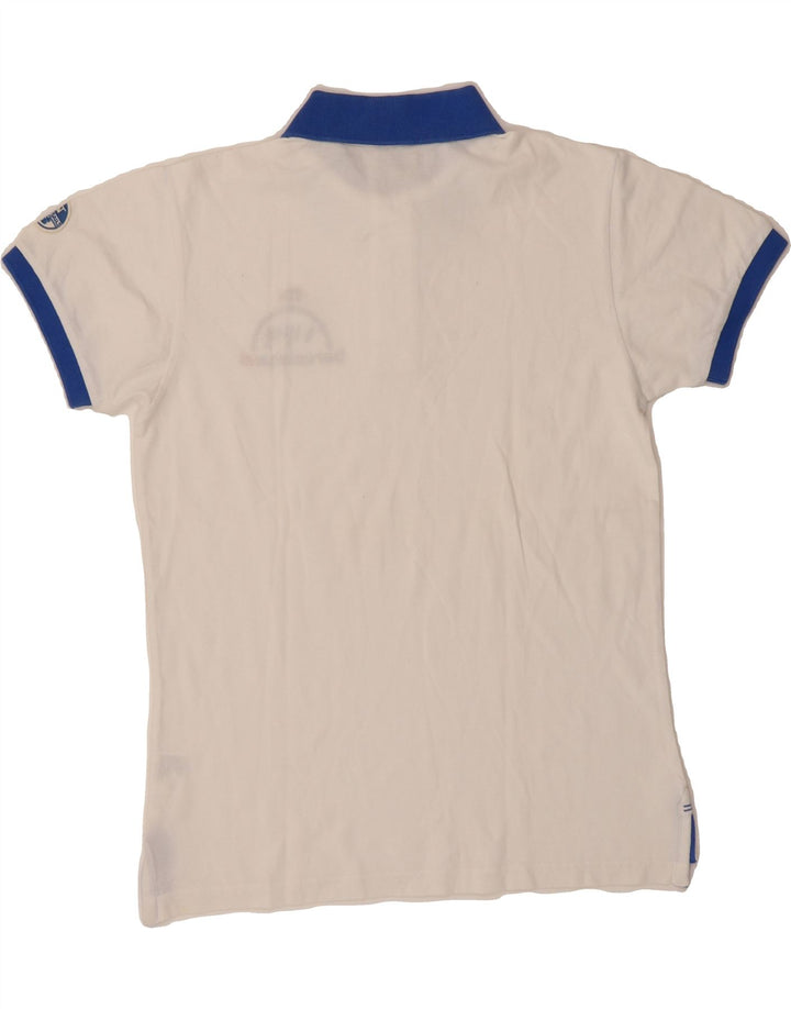 NORTH SAILS Mens Polo Shirt Small White Colourblock Cotton Vintage North Sails and Second-Hand North Sails from Messina Hembry 