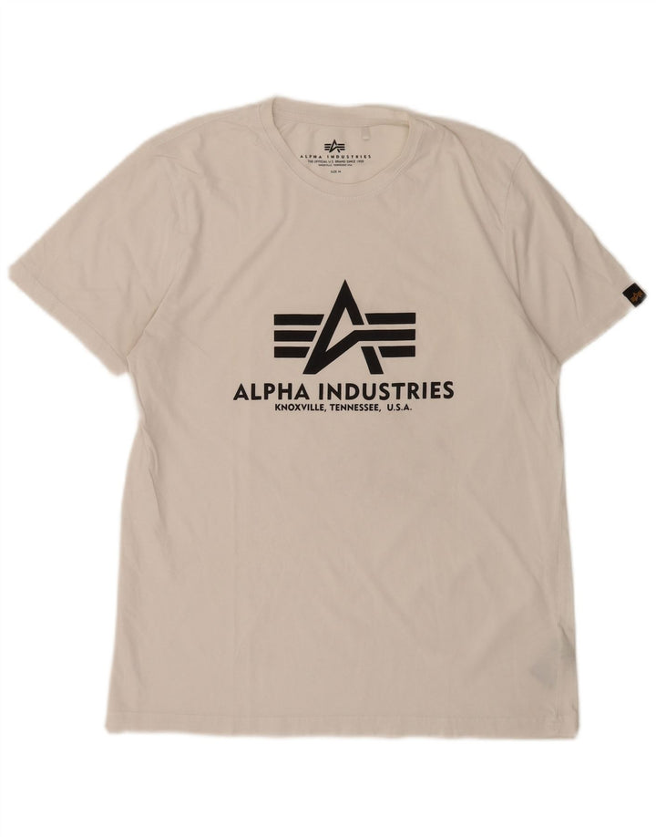 Alpha Industries Muška grafička majica kratkih rukava Srednje bijeli pamuk