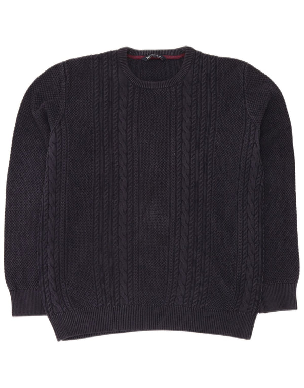 Crew Clothing Mens Crew Neck Jumper Sweater XL Navy Blue Cotton