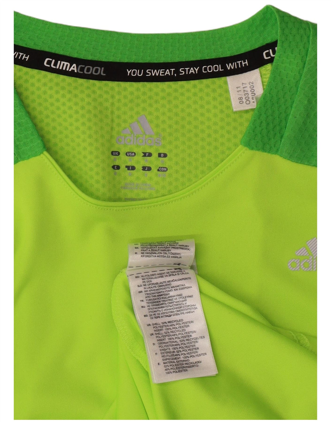 ADIDAS Regular muška majica kratkih rukava srednje zelene pruge od poliestera