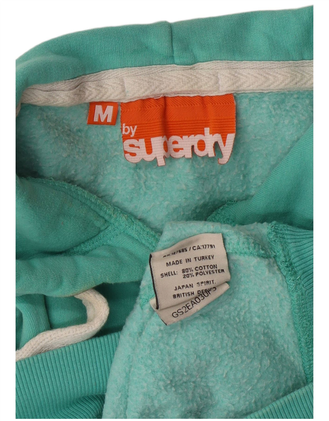 Superdry ženska majica s kapuljačom UK 12 Srednje tirkizni pamuk