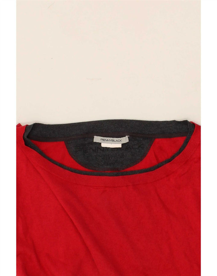 PENNY BLACK Womens Knit Top UK 20 2XL Red Vintage Penny Black and Second-Hand Penny Black from Messina Hembry 