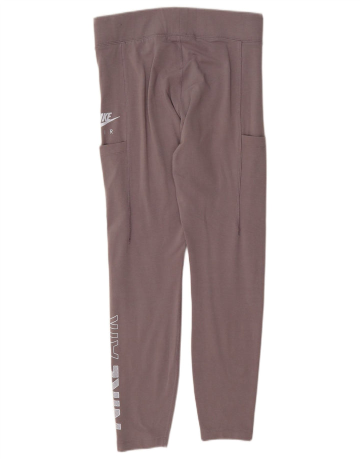 Nike Womens Graphic Leggings UK 12 Medium Grey Cotton