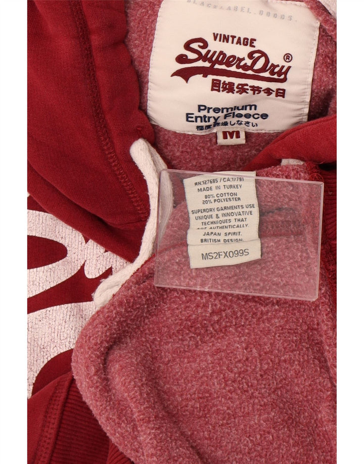 Superdry muška majica s kapuljačom s kapuljačom, srednji crveni pamuk