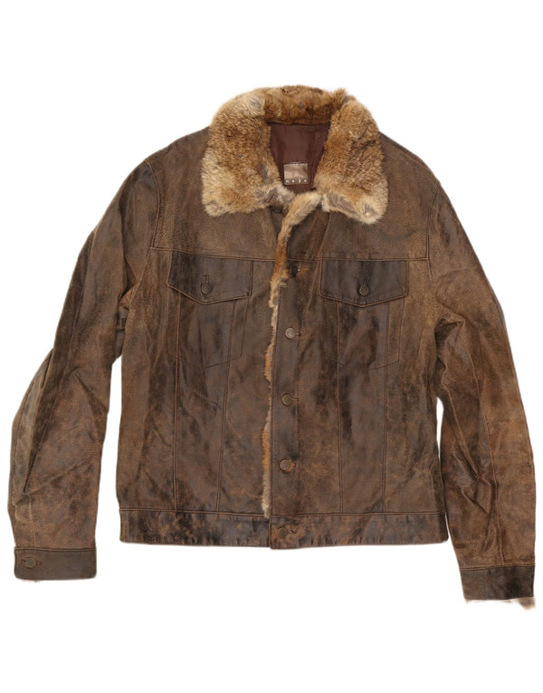 MAYS Muška kožna jakna UK 40 Large Brown Leather