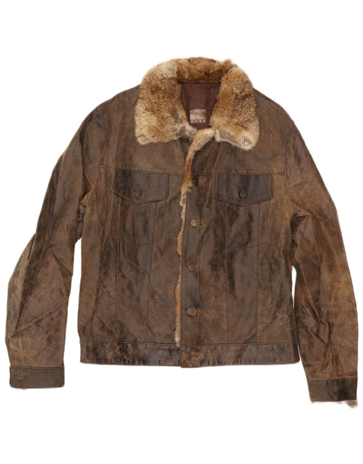 MAYS Muška kožna jakna UK 40 Large Brown Leather