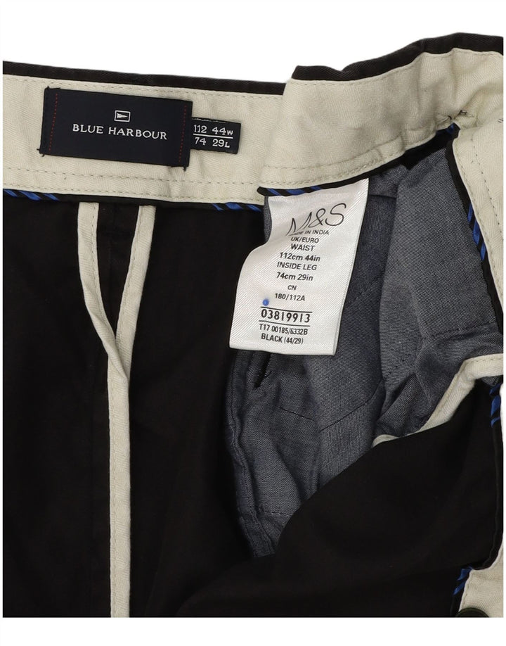 Marks & Spencer muške chino hlače regularnog kroja Blue Harbor W44 L29 crne