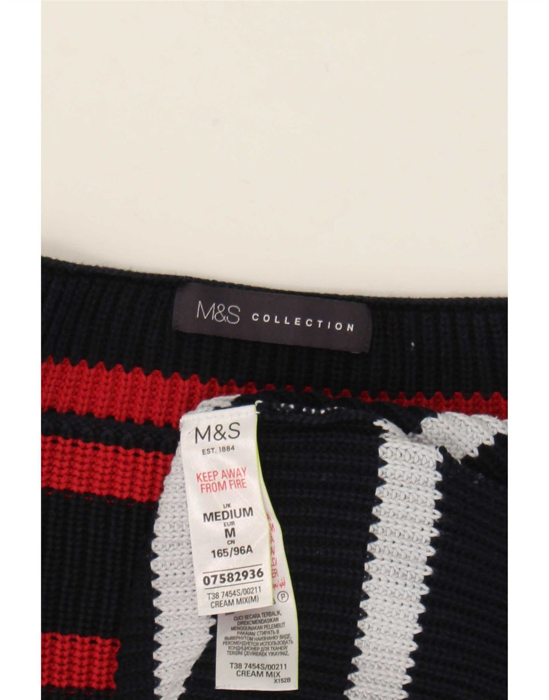 Marks & Spencer ženski džemper s veznim izrezom UK 14 srednje raznobojni