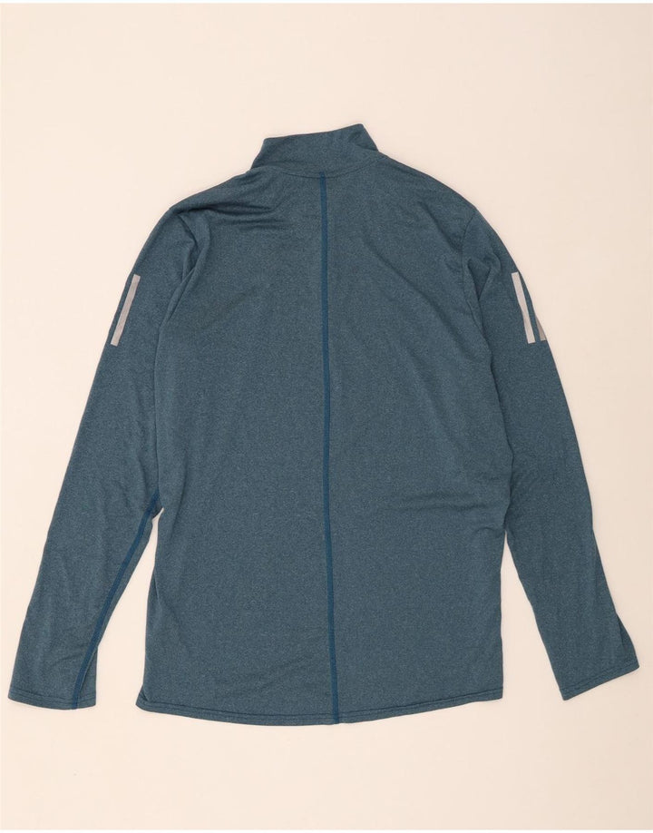 Adidas Climalite muška majica s izrezom i dugim rukavima, veliki plavi poliester