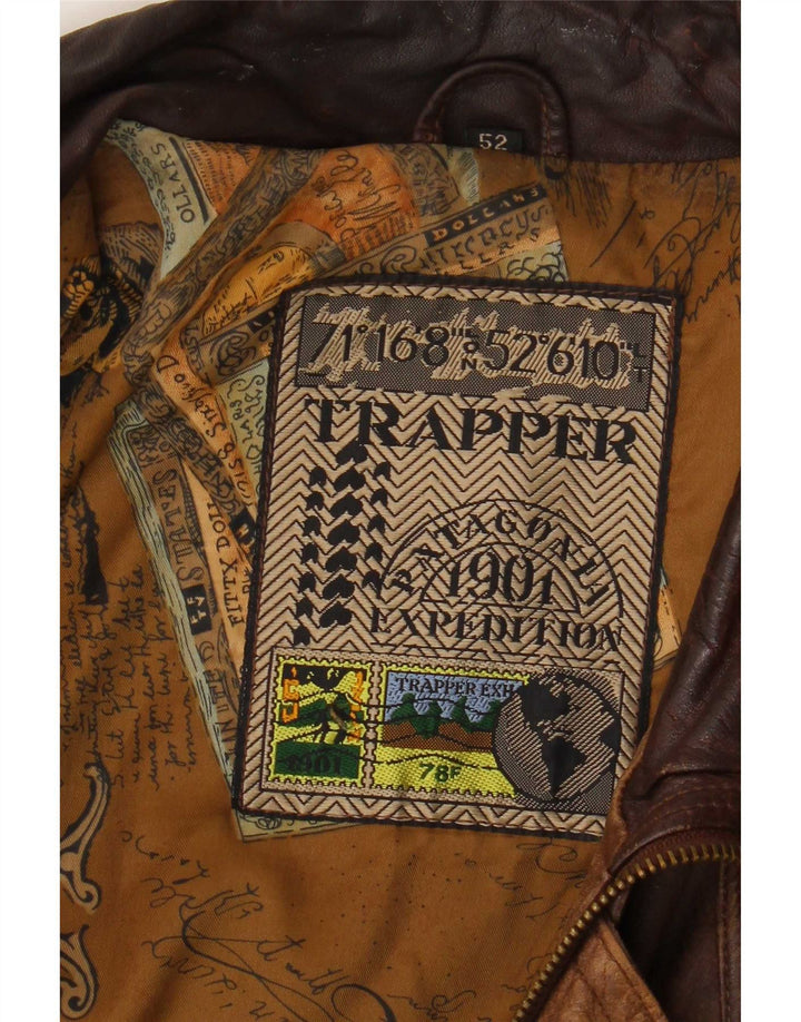 Trapper muška kožna jakna IT 52 XL smeđa