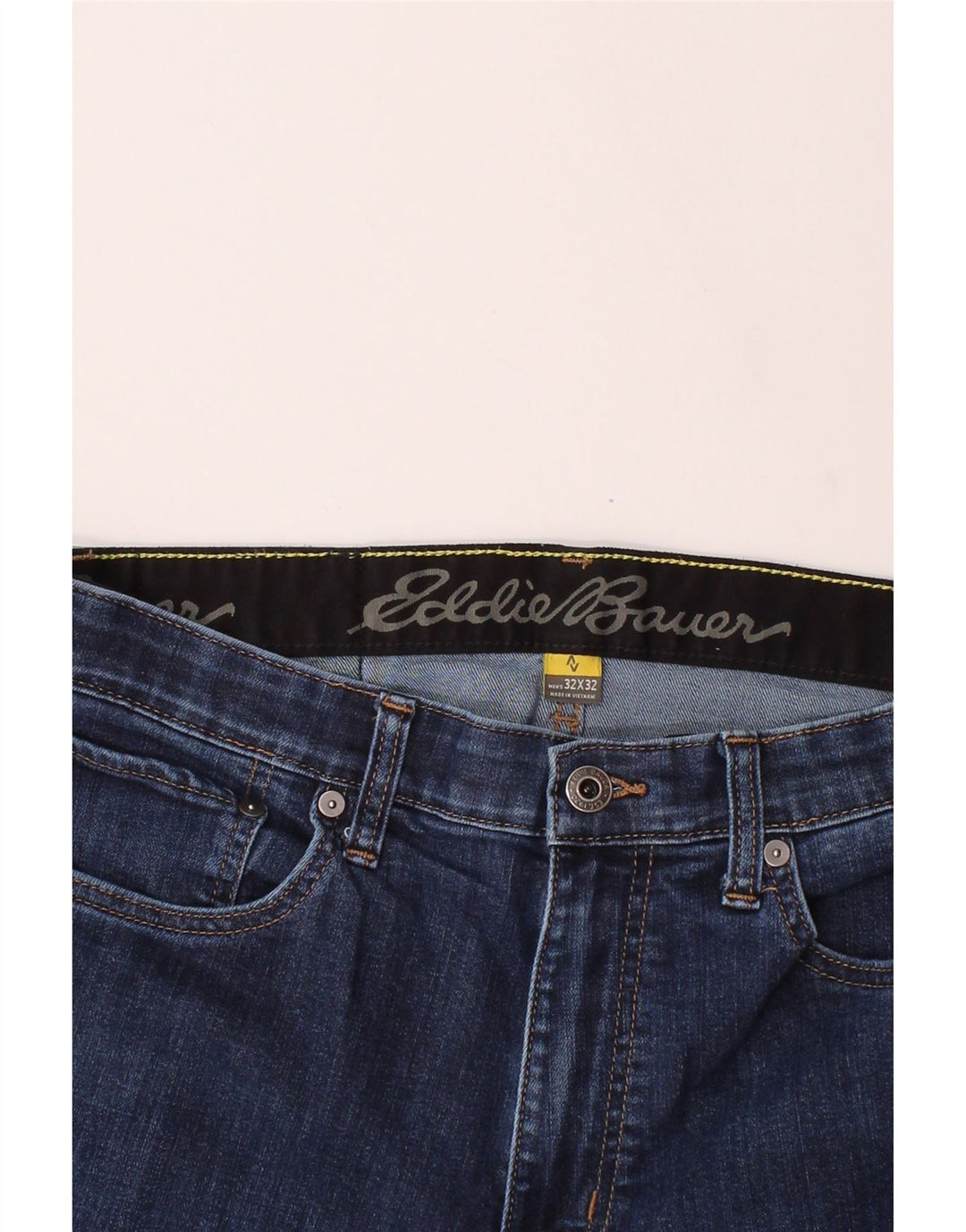 EDDIE BAUER Mens Slim Jeans W32 L32 Navy Blue Cotton Vintage Eddie Bauer and Second-Hand Eddie Bauer from Messina Hembry 