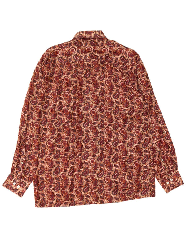 VINTAGE muška košulja veličina 40 15 3/4 srednje smeđa paisley boja