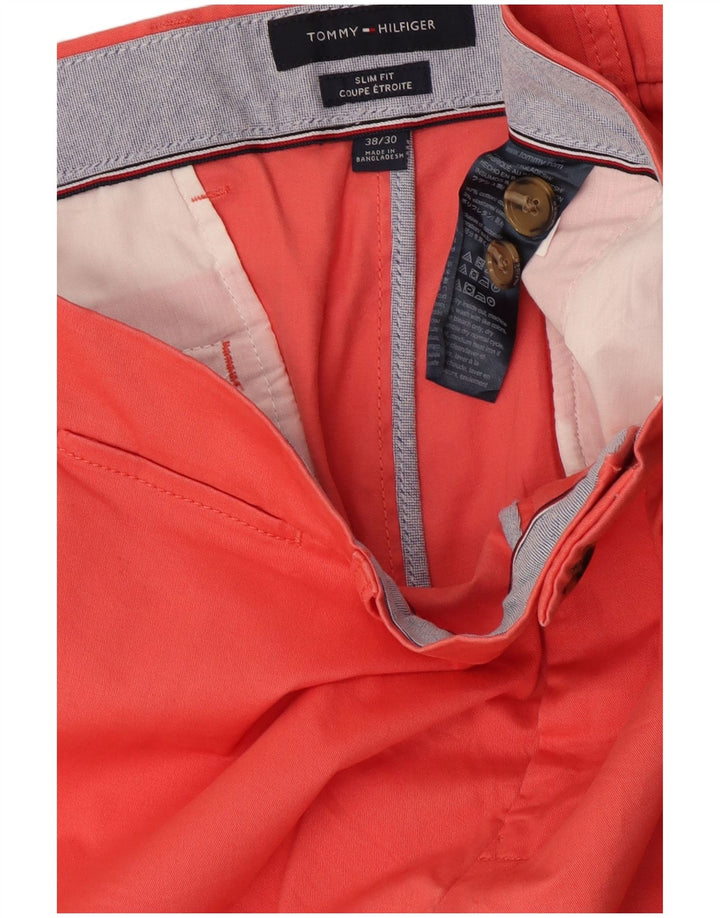 Tommy Hilfiger Muške uske chino hlače W38 L30 Ružičasti pamuk