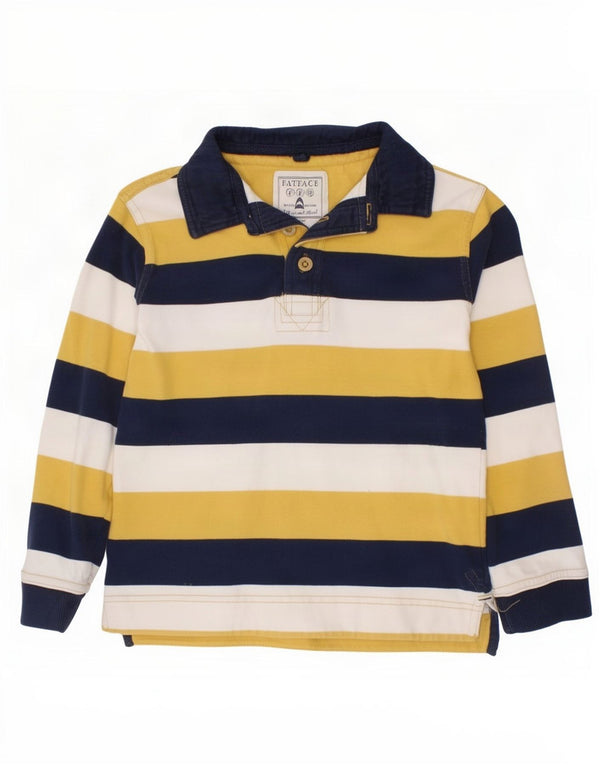Ragbi polo majica dugih rukava Fat Face Boys 6-7 godina, pamuk na žute pruge