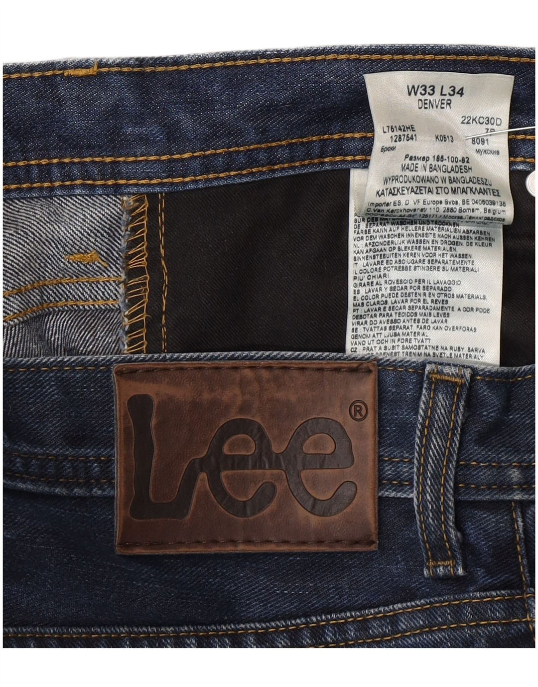 Lee Mens Denver Straight Jeans W33 L30 Plavi pamuk
