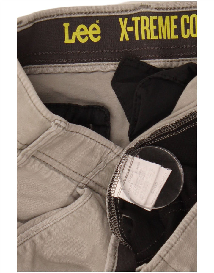 LEE muške X-treme Comfort ravne chino hlače W34 L30 sivi pamuk