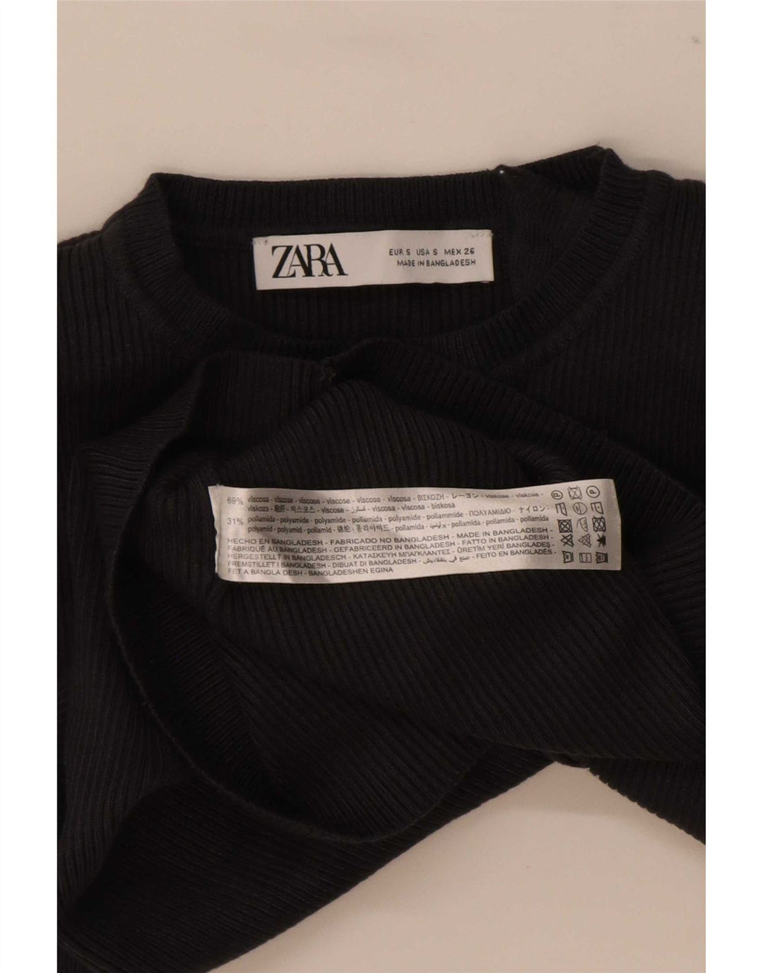 Zara ženska majica dugih rukava UK 8 Mala crna viskoza