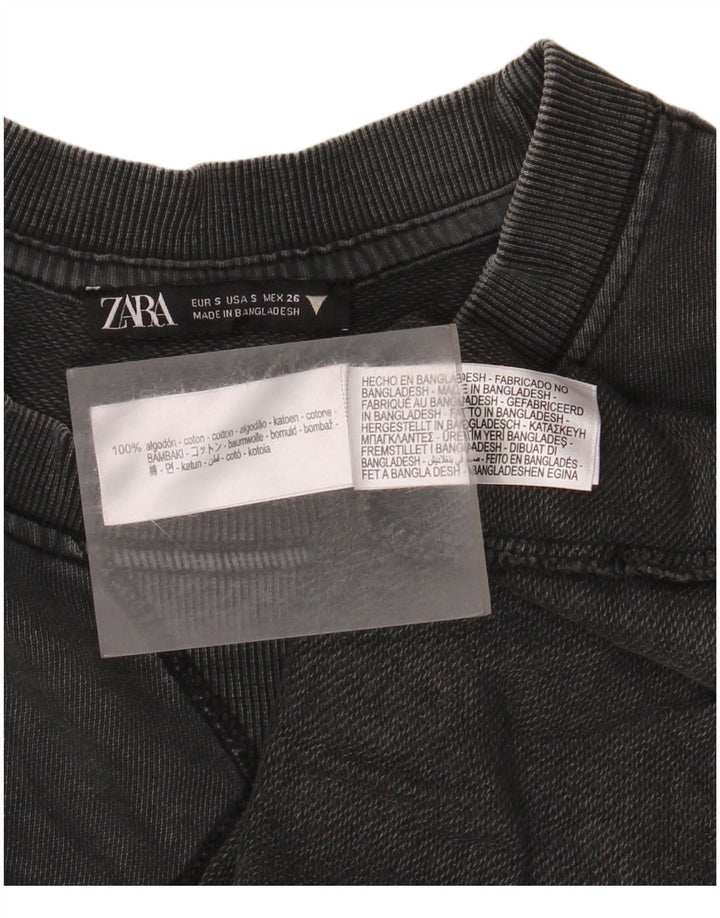 Zara ženska prevelika majica kratkih rukava UK 10 Small Grey Cotton