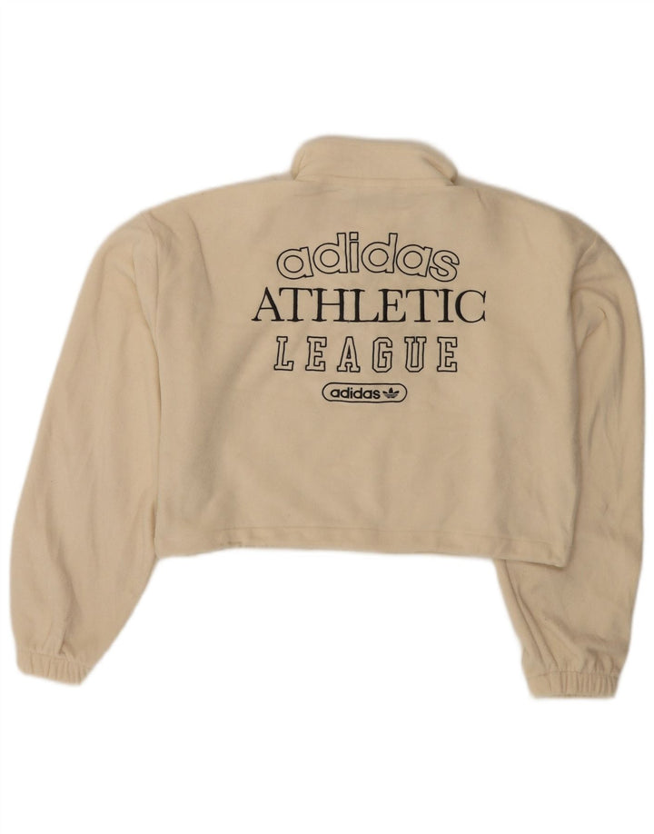 ADIDAS ženski džemper od flisa s velikim grafičkim izrezom UK 10 Small Beige