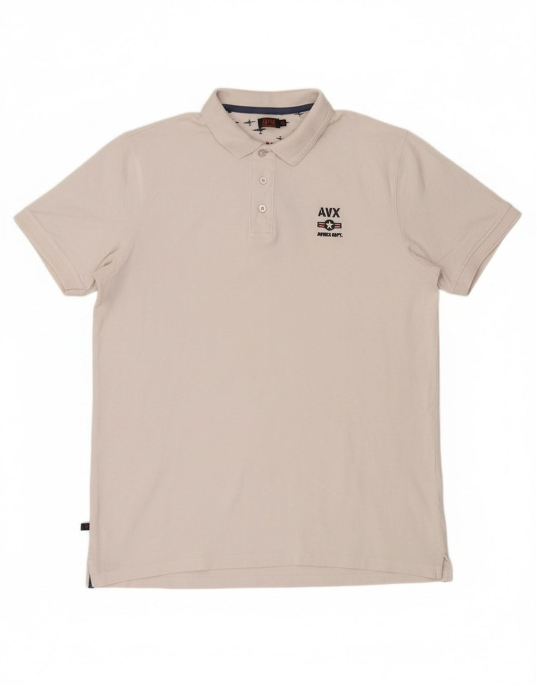 AVIREX Mens Polo Shirt 2XL White Cotton