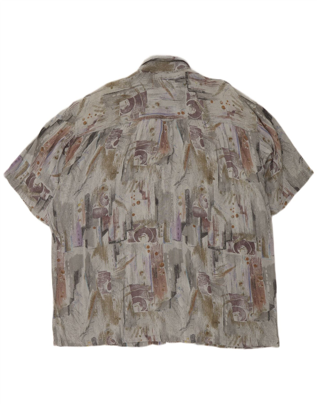 VINTAGE muška košulja kratkih rukava s apstraktnim uzorkom XL siva retro viskoza