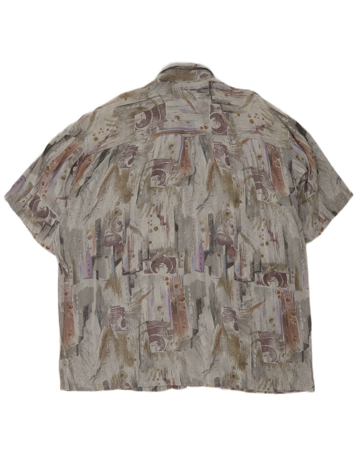 VINTAGE muška košulja kratkih rukava s apstraktnim uzorkom XL siva retro viskoza
