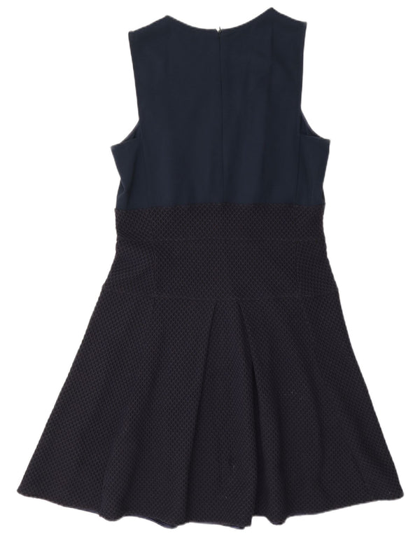 Max & Co. Womens Sleeveless A-Line Dress UK 14 Large Navy Blue Cotton