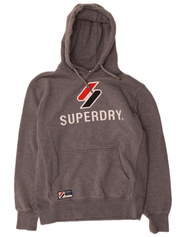 Superdry muška majica s kapuljačom s kapuljačom, veliki sivi flekasti pamuk