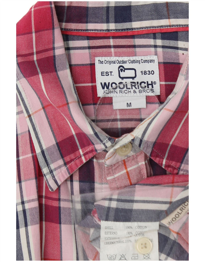 WOOLRICH Muška košulja kratkih rukava srednje crvene karirane pamuk