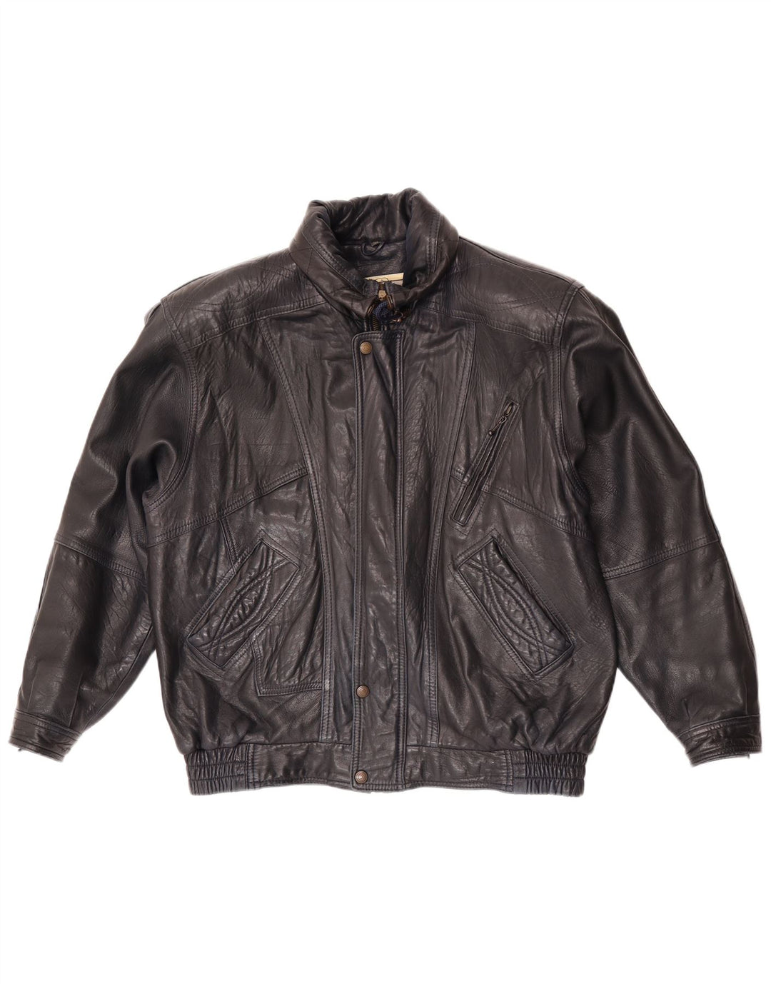 Vintage muška kožna jakna EU 52 XL tamnoplava koža