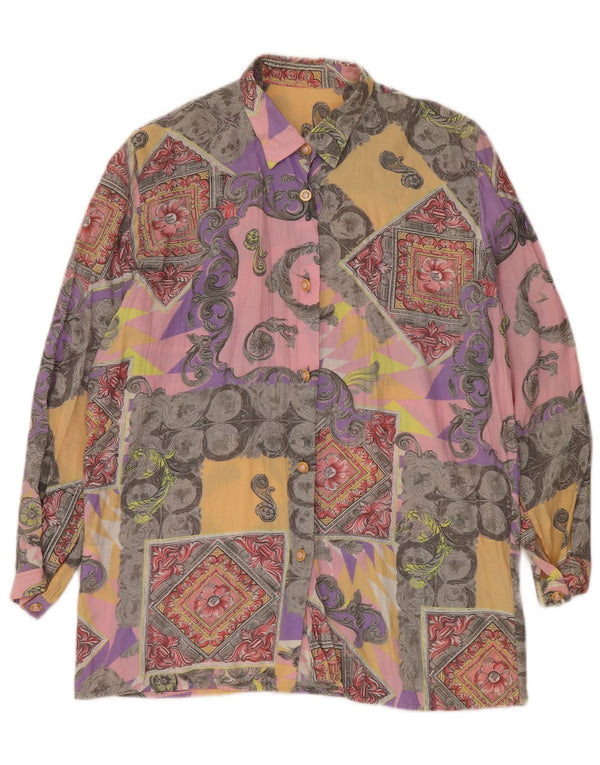 Vintage ženska košulja bluza UK 14 srednje raznobojna paisley viskoza