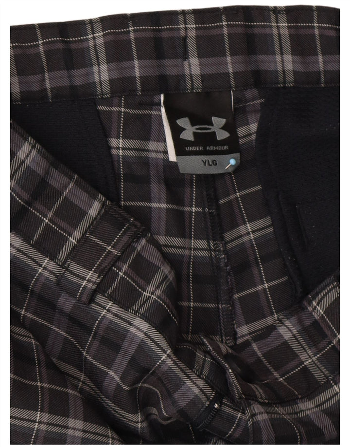 UNDER ARMOUR Dječje Chino kratke hlače 11-12 godina Large W26 sivi karirani poliester