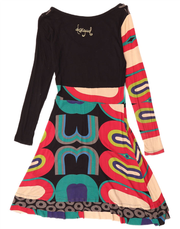 Ženska grafička haljina A-kroja Desigual UK 12 srednje raznobojna geometrijska