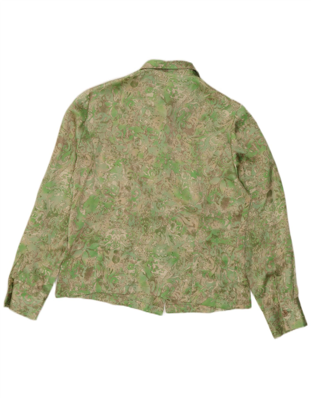Vintage ženska košulja UK 14 srednje zelene paisley boje