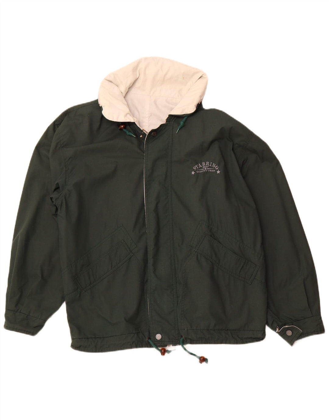 Starring muška jakna s kapuljačom na dvije ruke široka kroja UK 38 srednje bež pamuk