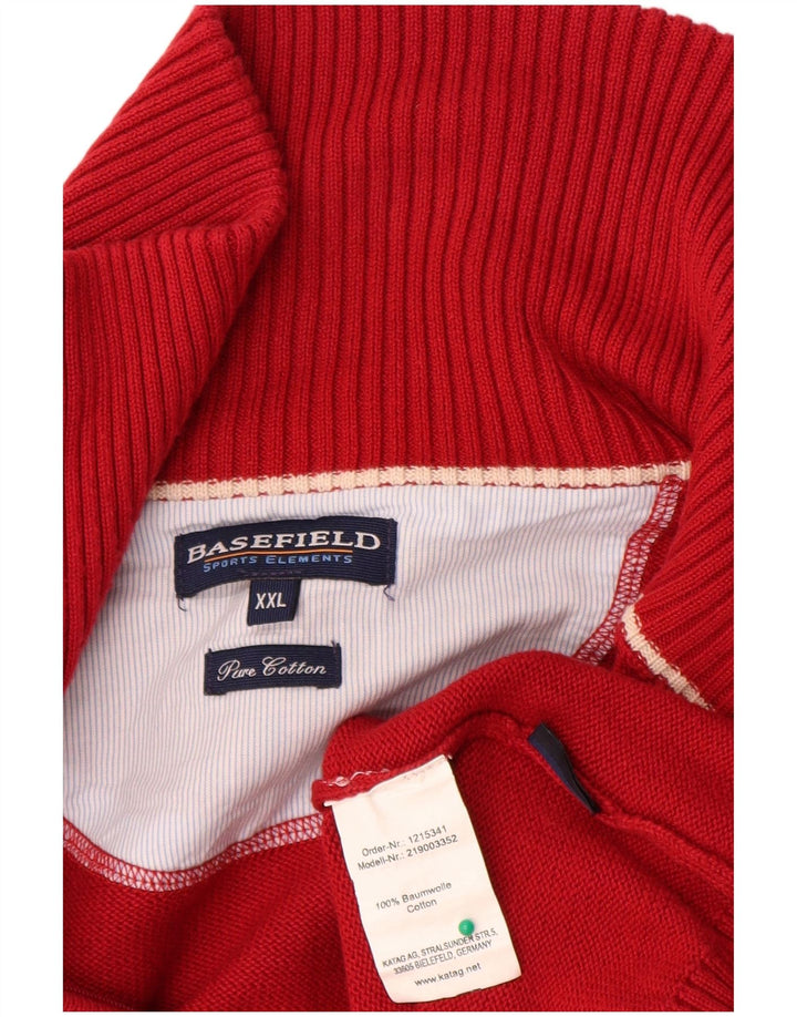 Basefield muški kardigan džemper 2XL crveni pamuk