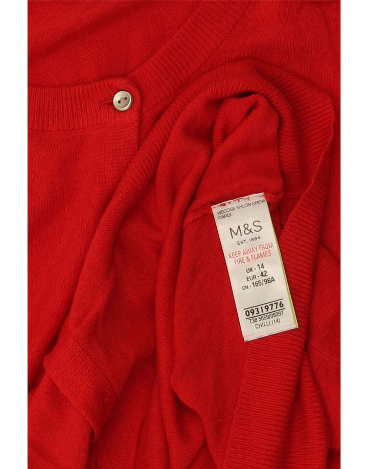 Marks & Spencer ženski kardigan pulover UK 14 Velika crvena viskoza