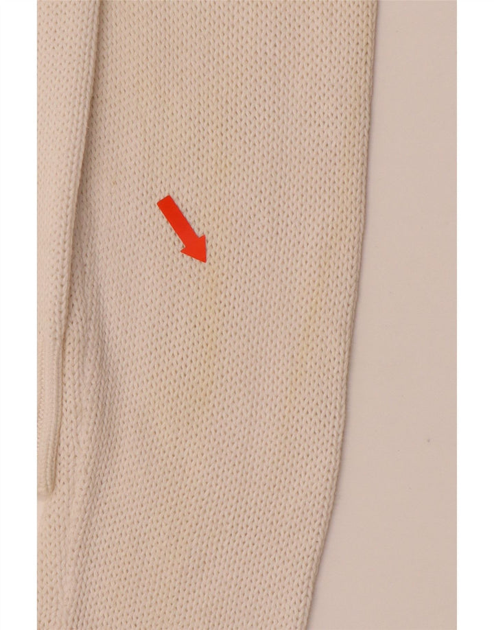 ARMANI JEANS Ženski džemper s V-izrezom UK 16 Veliki bijeli pamuk