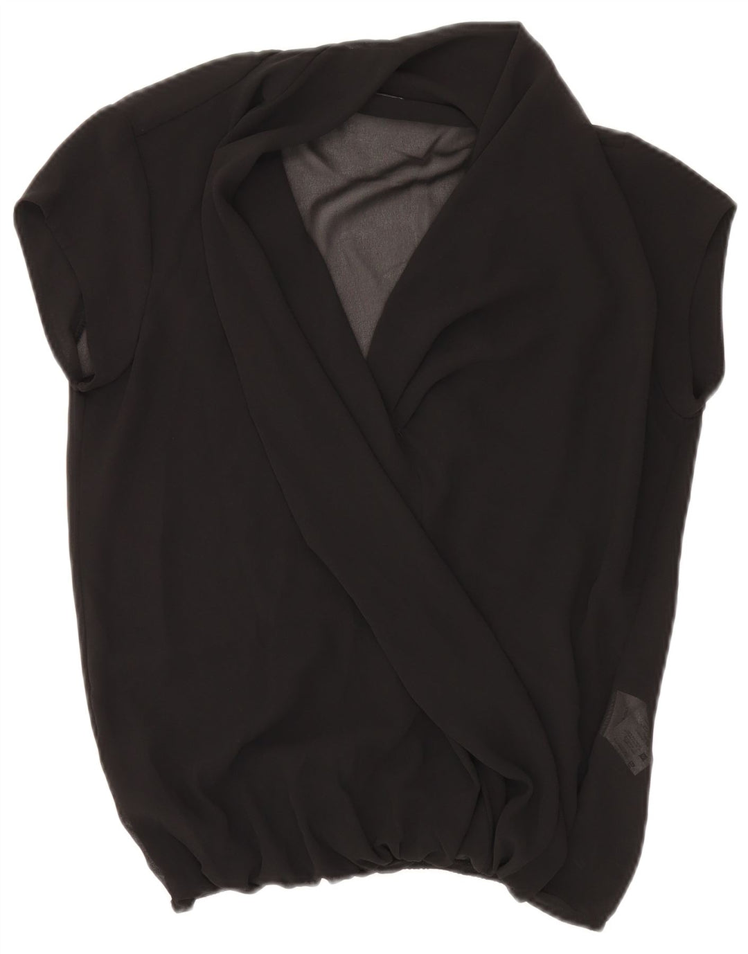 Gornji dio ženske prozirne bluze Sandro Ferrone UK 10, mali crni poliester