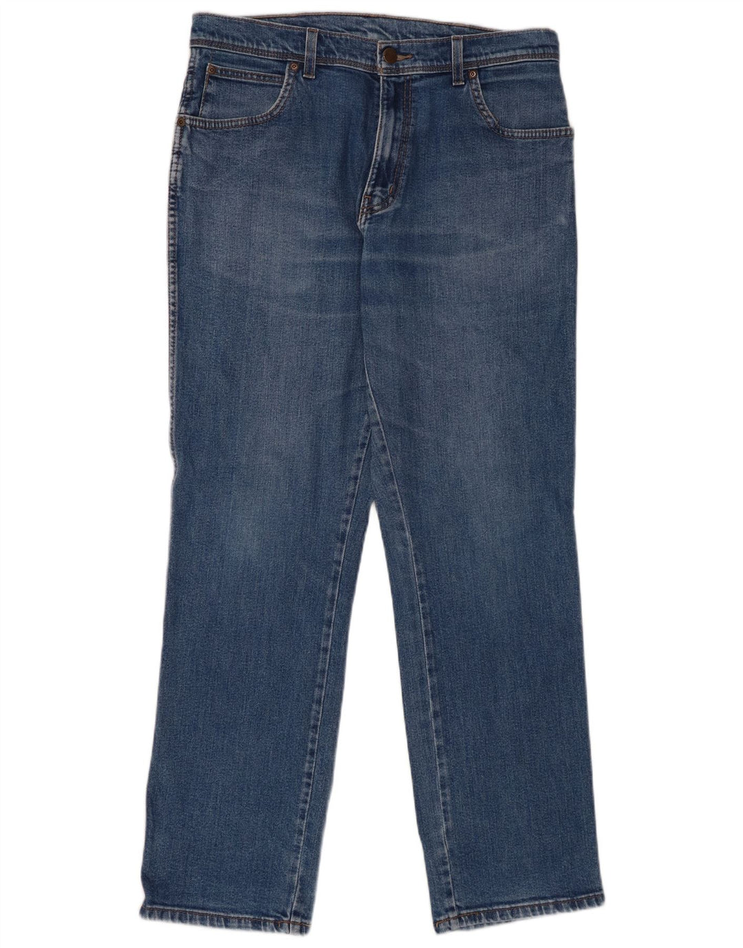 Wrangler muške ravne traperice W34 L32 plavi pamuk