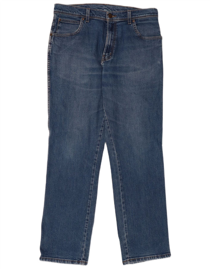 Wrangler muške ravne traperice W34 L32 plavi pamuk
