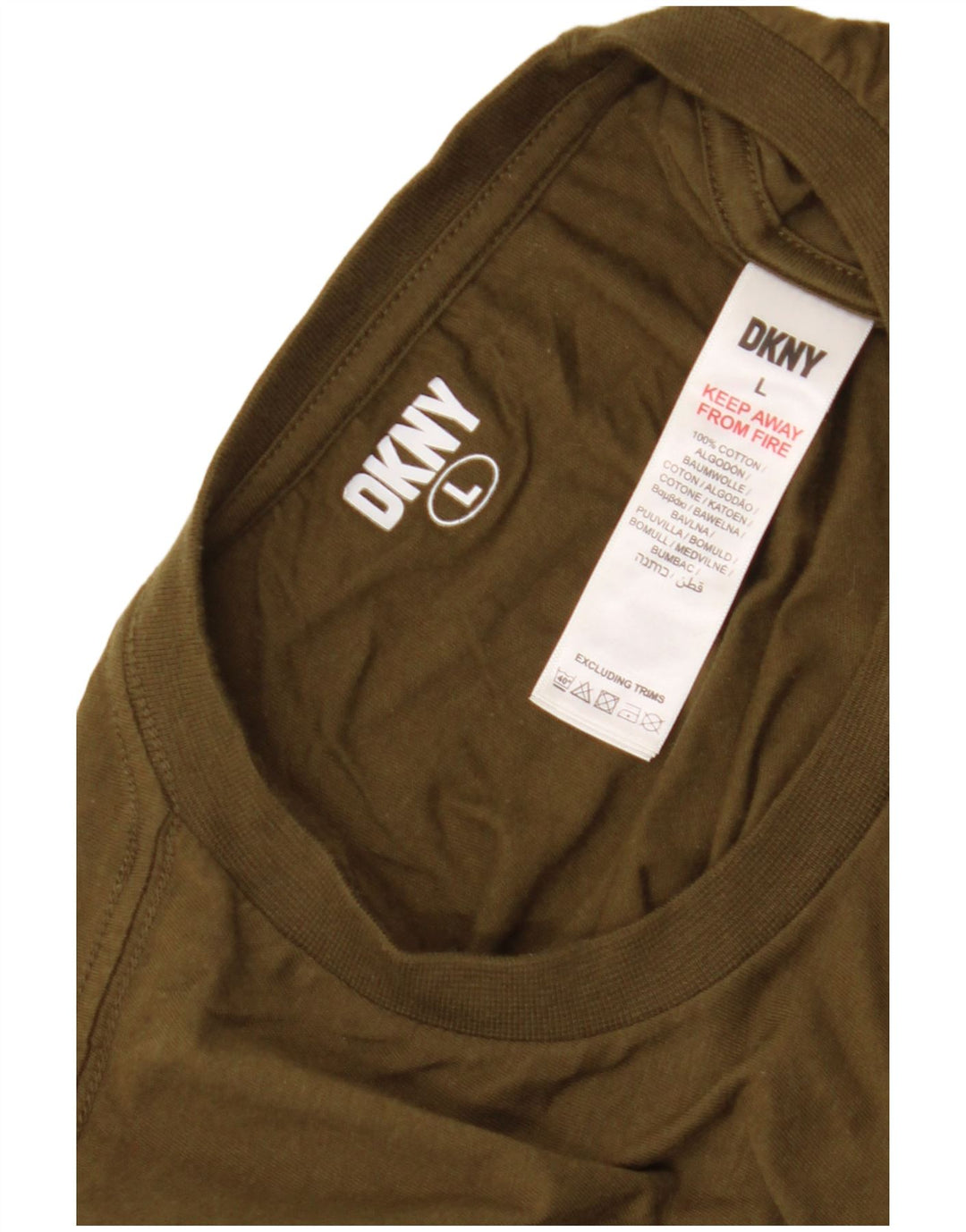 Dkny muška majica kratkih rukava Veliki kaki pamuk
