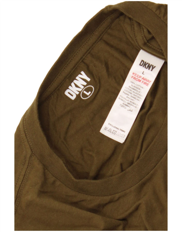 Dkny muška majica kratkih rukava Veliki kaki pamuk