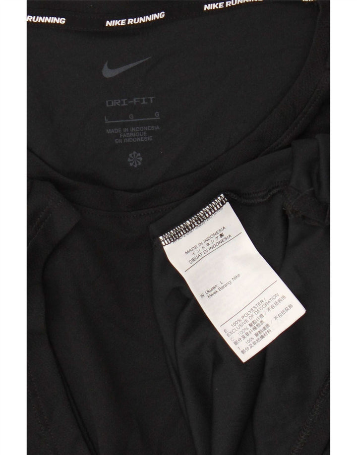 Nike Dri Fit majica kratkih rukava, veliki crni poliester