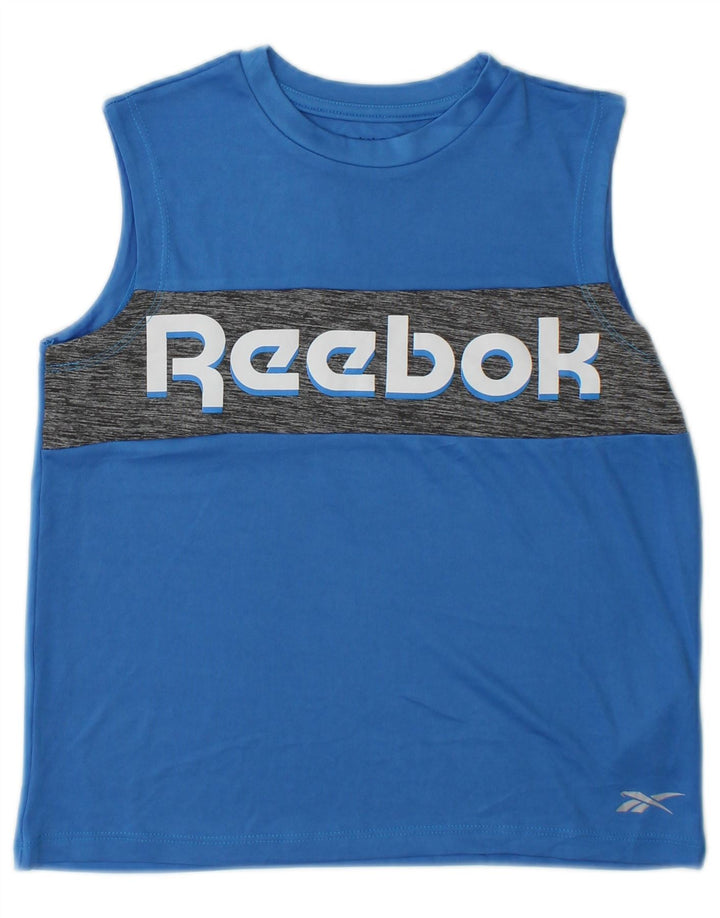 Reebok Boys Graphic Vest Top 10-11 Years Blue Colourblock Poliester