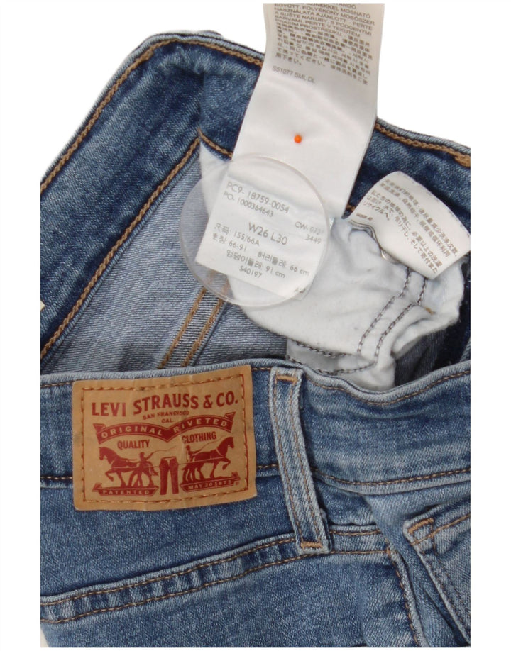 LEVI'S Ženske 725 traperice visokog struka W26 L30 Plavi pamuk