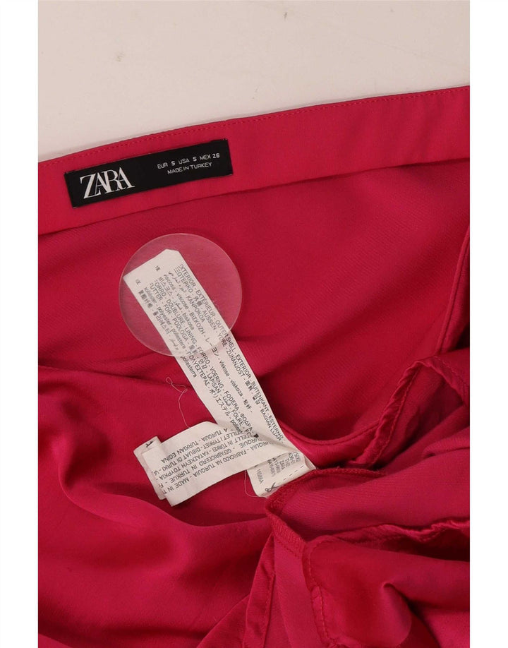 Zara ženska mini suknja mala W26 ružičasta viskoza
