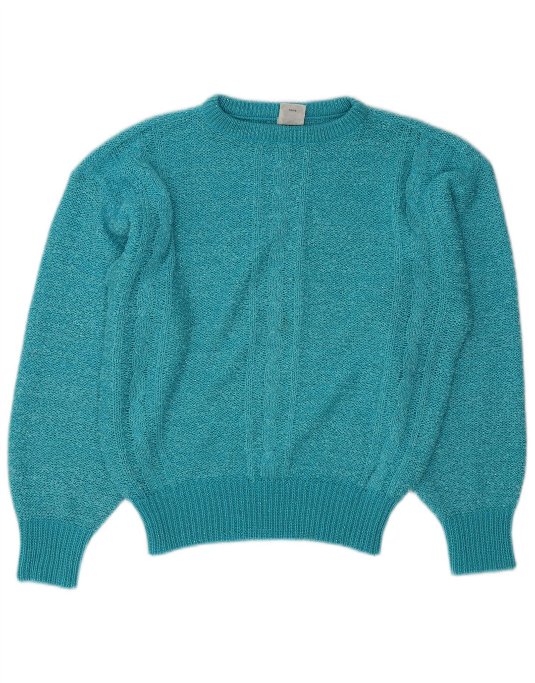 C&A Womens Crew Neck Jumper Sweater UK 14 Medium Blue Acrylic